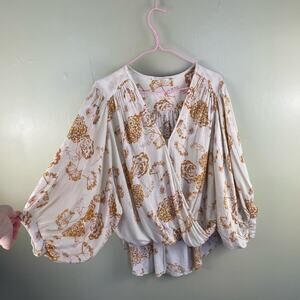 Lovestitch balloon sleeve crossover blouse